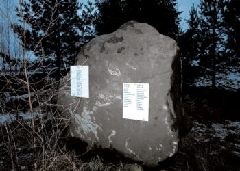 Pastatytas akmuo Kubilių kaimui