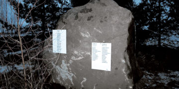 Pastatytas akmuo Kubilių kaimui