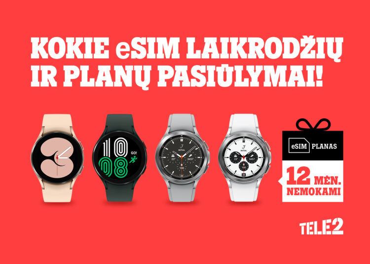 „Tele2“ pasiūlymas: nuolaidos išmaniesiems laikrodžiams su eSIM ir jų planams