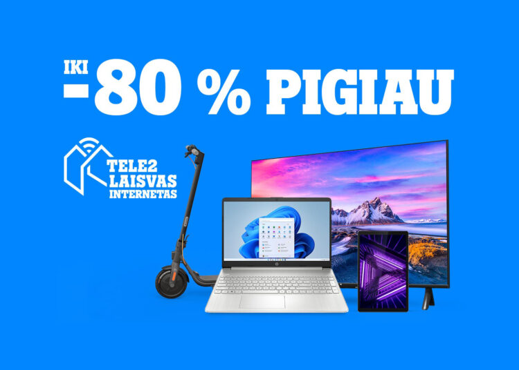 Pasinaudokite išskirtiniais „Tele2“ pasiūlymais: išmanieji daiktai iki 80 proc. pigiau