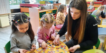 Mažieji ukrainiečiai darželyje jaučiasi vis drąsiau