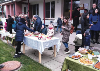 Pyragų dieną rinko pinigus aikštelės dangai