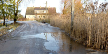 Vanduo kaupiasi Tiškevičių gatvėje