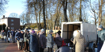 Pieno puta ant gatvės grindinio