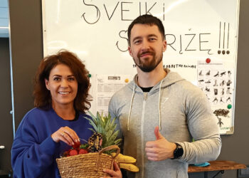 Už laimėtą sportinį iššūkį – vaisių pintinė