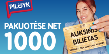 Perkant „Pildyk“ SIM kortelę – galimybė rasti vieną iš 1000 auksinių bilietų: nemokami neriboti skambučiai, SMS ir internetas