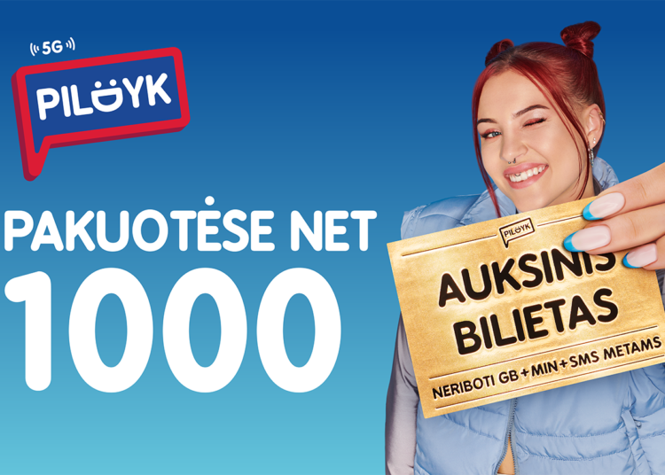 Perkant „Pildyk“ SIM kortelę – galimybė rasti vieną iš 1000 auksinių bilietų: nemokami neriboti skambučiai, SMS ir internetas