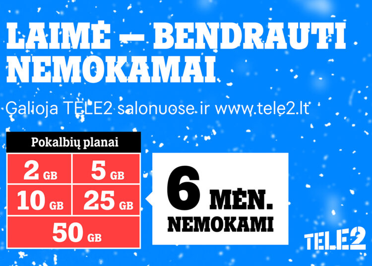 Per Kalėdas dovanokite laimę bendrauti ir patys gaukite dovanų: „Tele2“ tęsia šventinių pasiūlymų maratoną