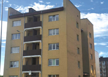 Persmeigtas peiliu merdėjo daugiabučio balkone