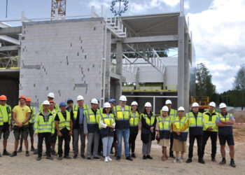 Sporto komplekso statybose pasiektas aukščiausias taškas