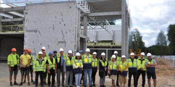 Sporto komplekso statybose pasiektas aukščiausias taškas