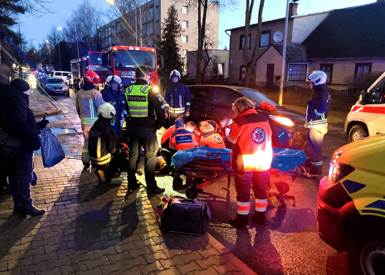 Per avariją sužalota pėsčioji