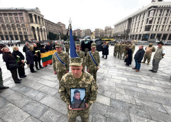 Kyjive atsisveikino su žuvusiu lietuviu