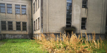 Apleista buvusios mokyklos teritorija netvarkoma