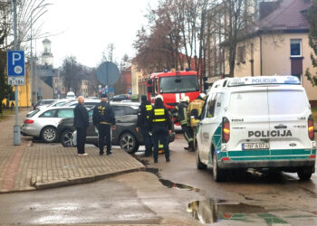 Avarija įvyko išvažiuojant iš aikštelės