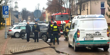 Avarija įvyko išvažiuojant iš aikštelės