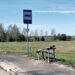 Suniokojo autobusų stotelės suoliuką